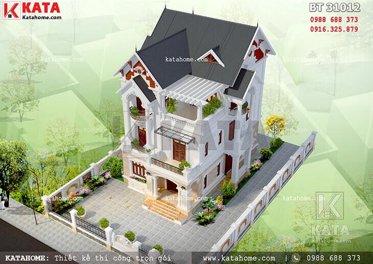 Biệt thự 3 tầng mái thái tân cổ điển đẹp tại Nam Định – Mã số: BT 31012