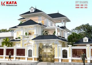 Thiết kế biệt thự đẹp 3 tầng mái Thái tại Thanh Hóa – Mã số: BT 31052
