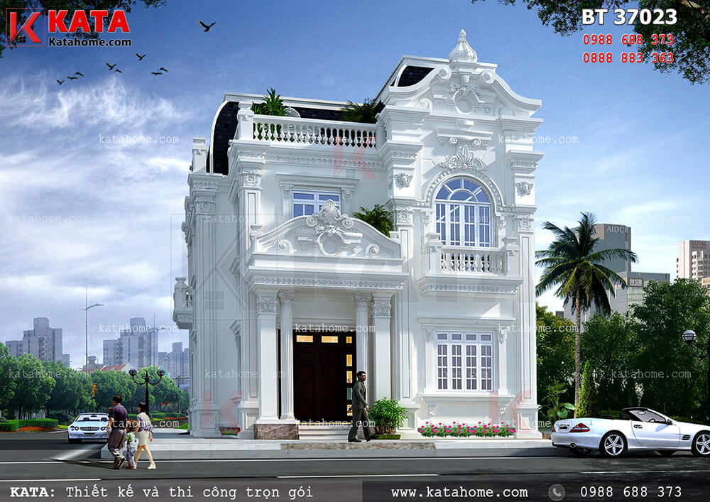 Thiết kế biệt thự 3 tầng tân cổ điển Pháp tại Quảng Ninh – Mã số: BT 37023