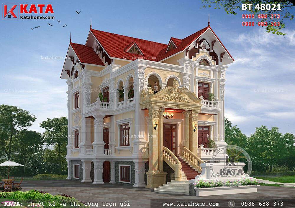Mẫu thiết kế biệt thự 3 tầng tân cổ điển tại Nam Định – Mã số: BT 48021 (Nguồn ảnh: Katahome.com)